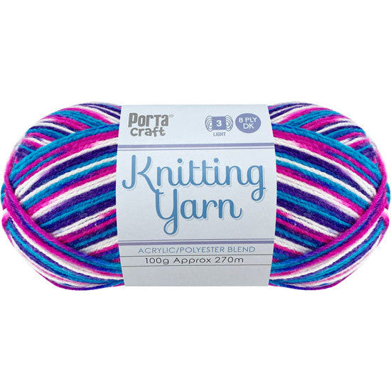 Knitting Yarn 100g 270m 8ply - Multi Ariel