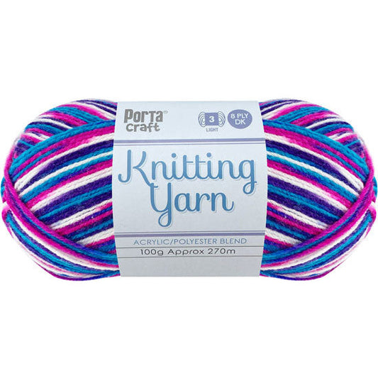 Knitting Yarn 100g 270m 8ply - Multi Ariel