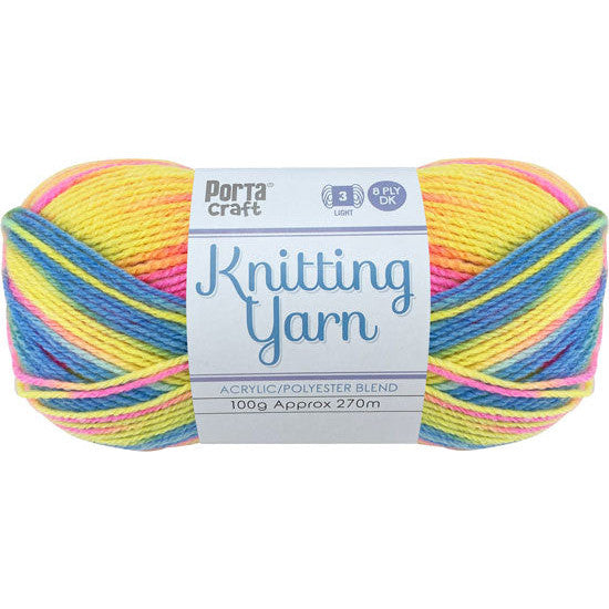 Knitting Yarn 100g 270m 8ply - Multi Bubblegum