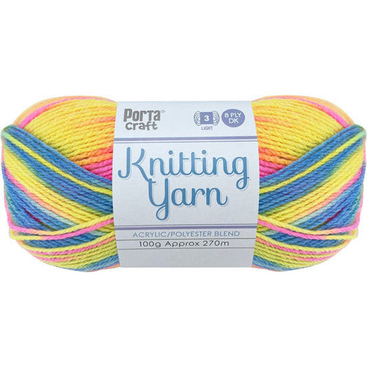 Knitting Yarn 100g 270m 8ply - Multi Bubblegum