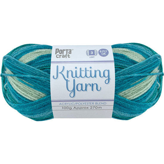 Knitting Yarn 100g 270m 8ply - Multi Lagoon