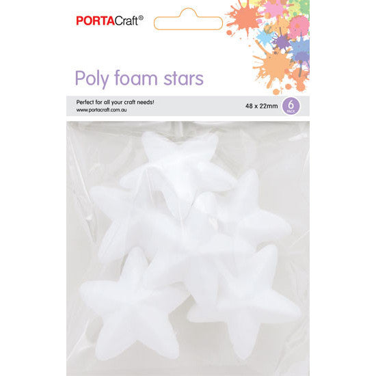 Polystyrene Stars 48x22mm 6pk