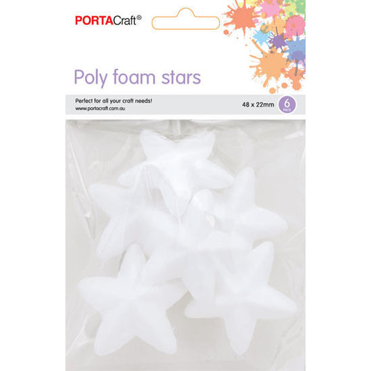Polystyrene Stars 48x22mm 6pk