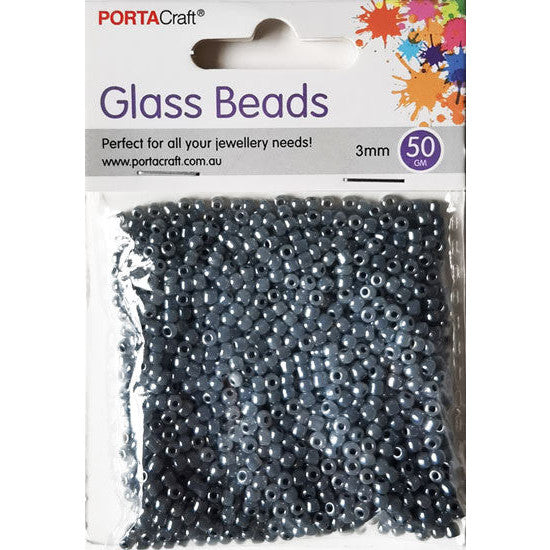 Glass Beads 3mm 50g - Stone