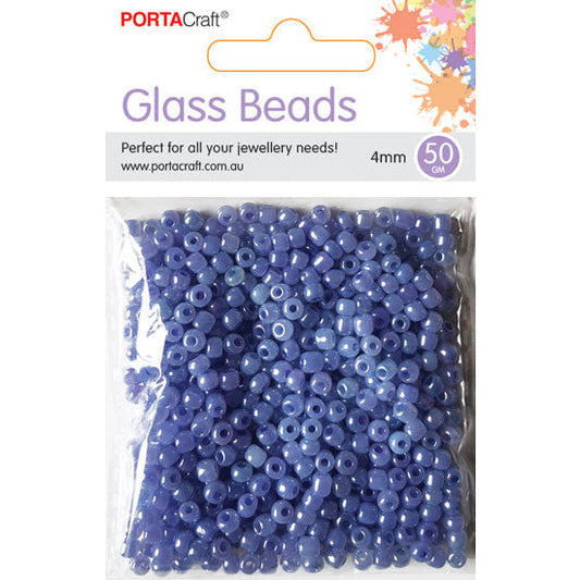 Porta Craft Lavender Glass Pearl Beads 4mm 50g Pack