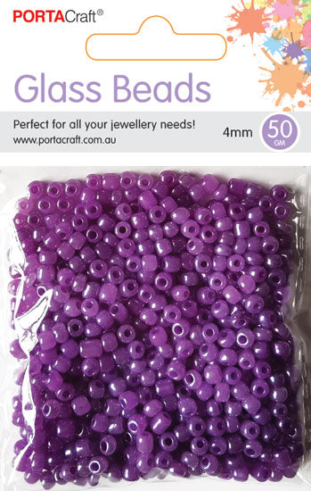 Glass Pearl Beads 4mm - 50g Packet