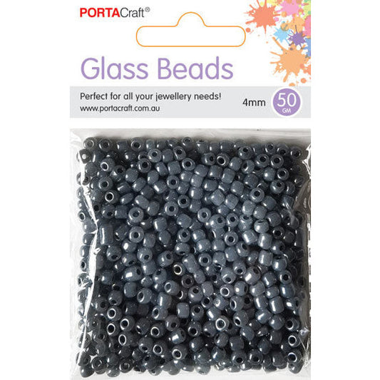 Porta Craft Stone Glass Pearl Beads 4mm 50g Pack