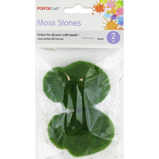 Mini Fairy Garden Moss Stones 45x70mm 2pk