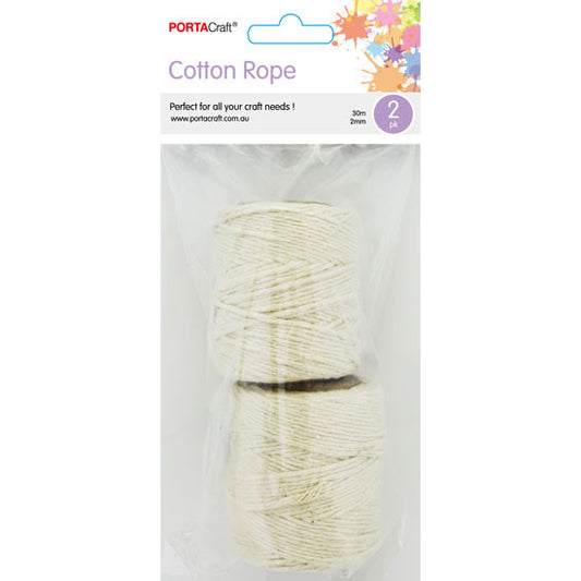 Cotton Rope 2mm 30m 2pk