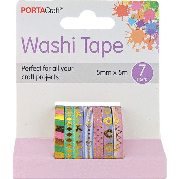 Washi Tape 5mm x 5m 7pk