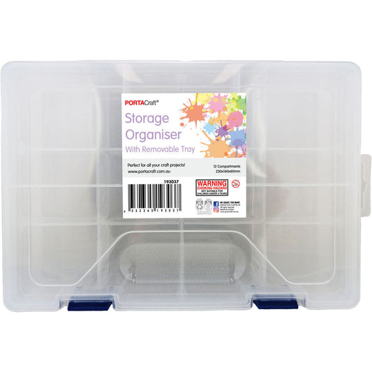 Storage Organiser 12 Compartments with Tray 230x160x60mm