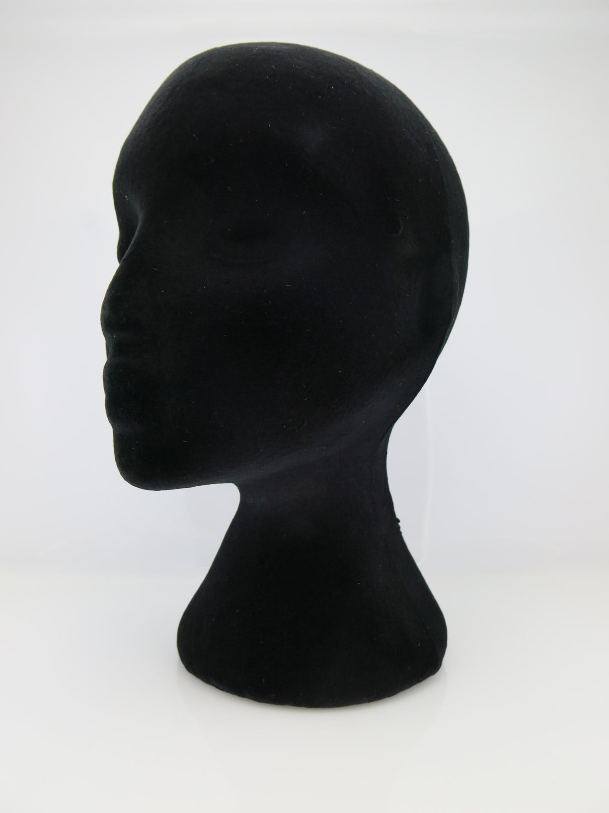 Black Flocked Polystyrene Head - 28cm Tall 50cm Diameter
