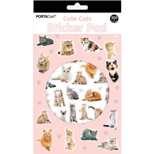 Sticker Pad 200pcs - Cats