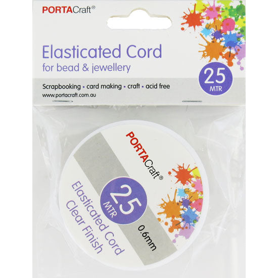 Bead & Jewellery Cord Elastic 0.6mm 25m Clear TPU