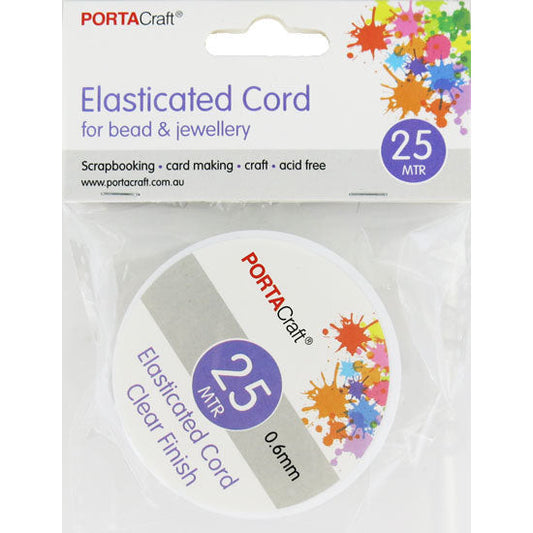 Bead & Jewellery Cord Elastic 0.6mm 25m Clear TPU