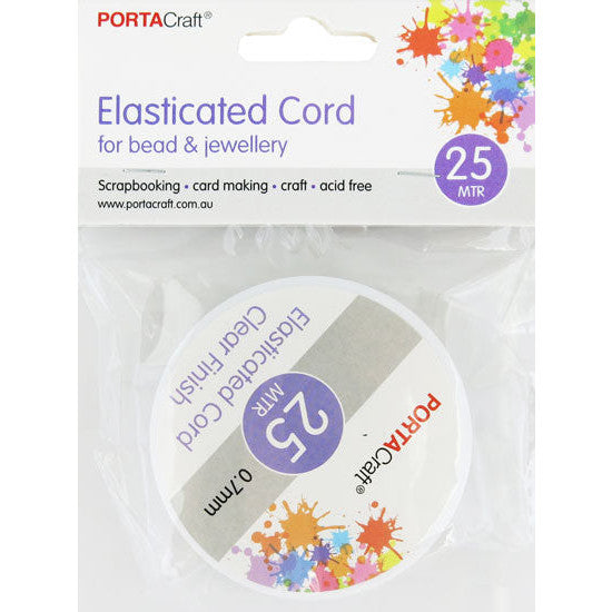 Bead & Jewellery Cord Elastic 0.7mm 25m Clear TPU