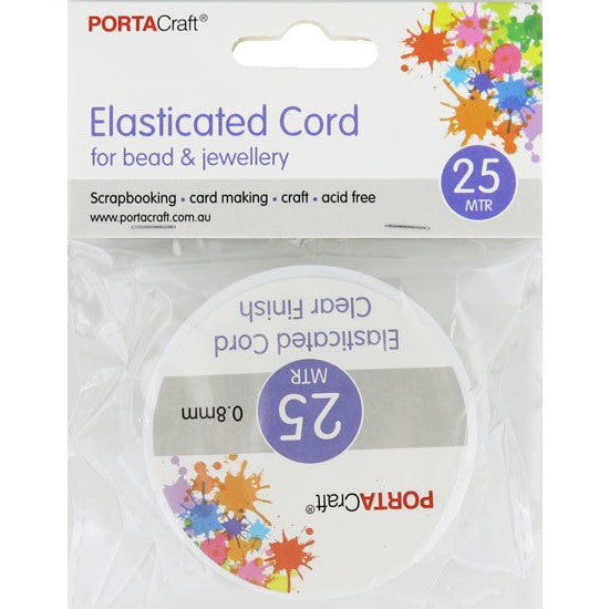 Bead & Jewellery Cord Elastic 0.8mm 25m Clear TPU