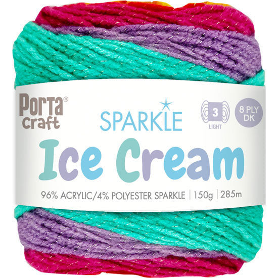 Ice Cream Sparkle Yarn 150g 285m - Funfair