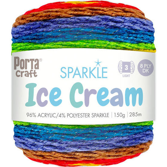 Ice Cream Sparkle Yarn 150g 285m - Carnival