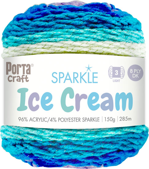 Ice Cream Sparkle Yarn 150g 285m - Speedway