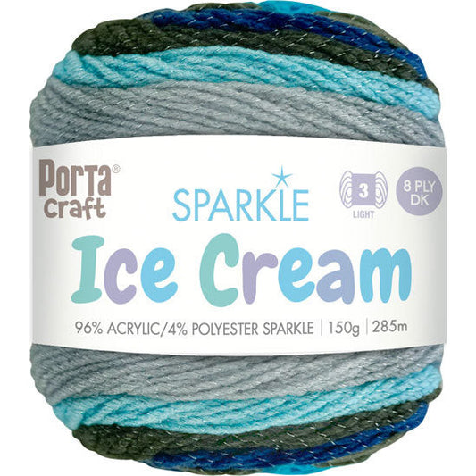Ice Cream Sparkle Yarn 150g 285m - Genie