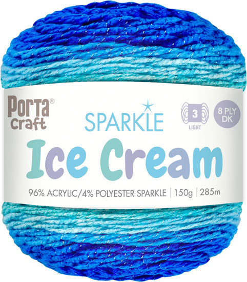 Ice Cream Sparkle Yarn 150g 285m - Smurf