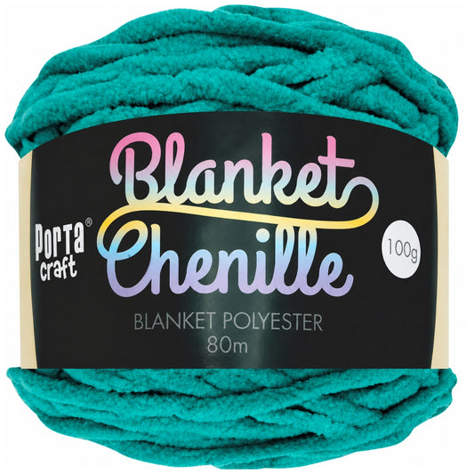 Chenille Blanket Yarn 100g 80m 12ply - Teal