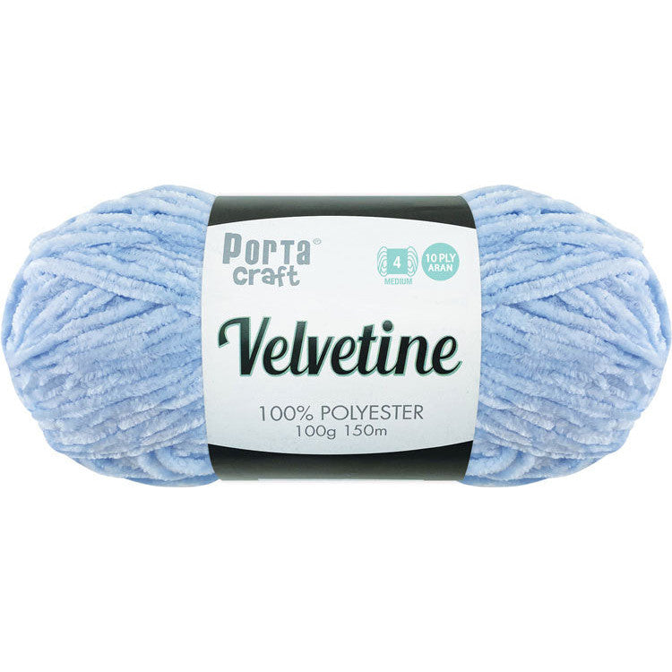 Porta Craft Polyester Velvetine Yarn 10ply Aran 100g - Bright Blue