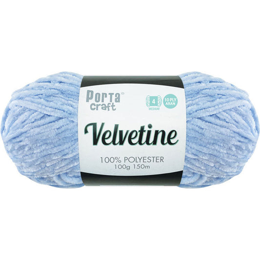 Porta Craft Polyester Velvetine Yarn 10ply Aran 100g - Bright Blue