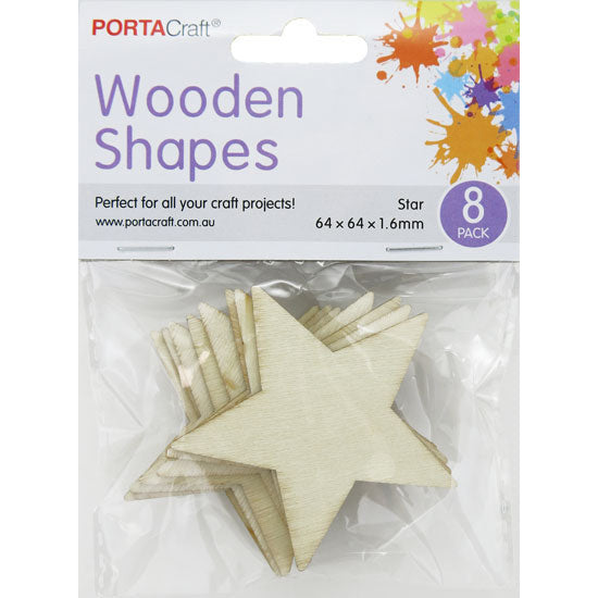 Laser Cut Stars 64x64x1.6mm 8pk