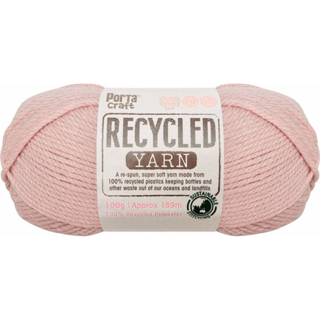 Recycled Yarn 100g 8ply - Solid Dusty Pink