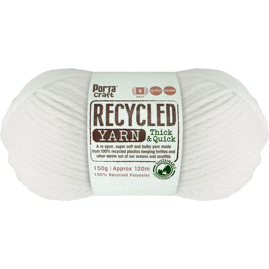 Recycled Yarn 150g 12ply - Solid Vintage White