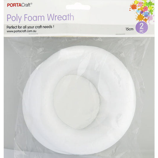 Polystyrene Wreath 15cm Flat Back 2pk