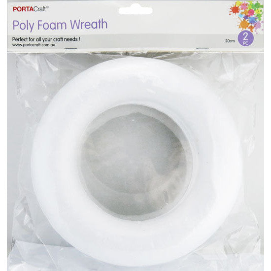 Polystyrene Wreath 20cm Flat Back 2pk