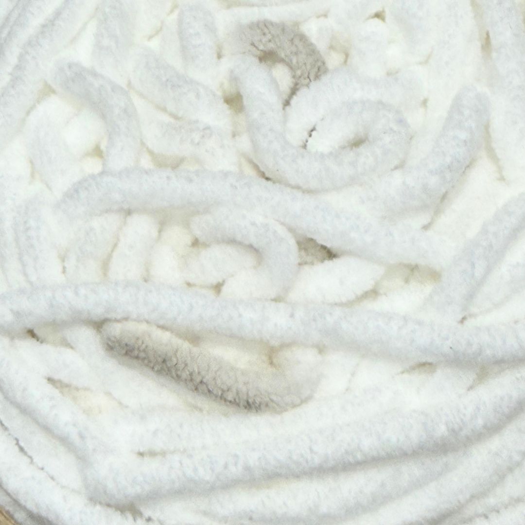 DUSTY Chenille Blanket Yarn 100g Pure White 4pk Bundle
