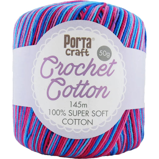 Crochet Cotton 50g 145m 3ply - Multi Enchantment