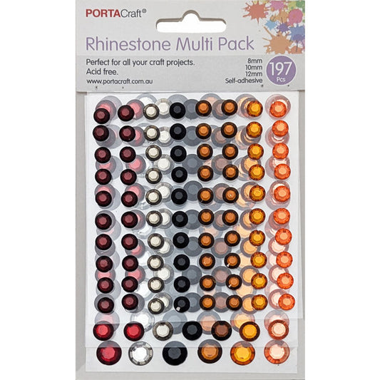 Rhinestones Multi Pack in 8,10,12mm 197pk - Ochre Art