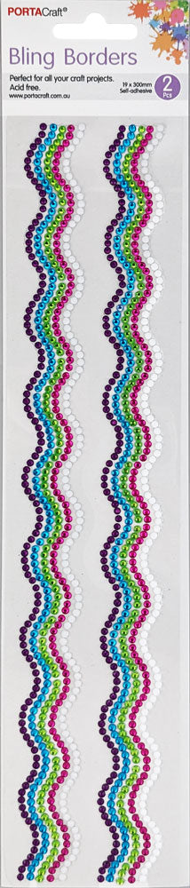 Rhinestone Borders Waves 19mm x 30cm 2pk - Mermaid Fantasy
