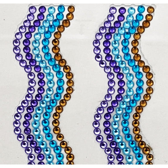 Rhinestone Strips 19mm x 30cm Waves 2pk - Mermaid Pastel