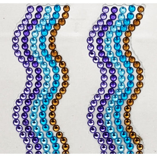 Rhinestone Strips 19mm x 30cm Waves 2pk - Mermaid Pastel