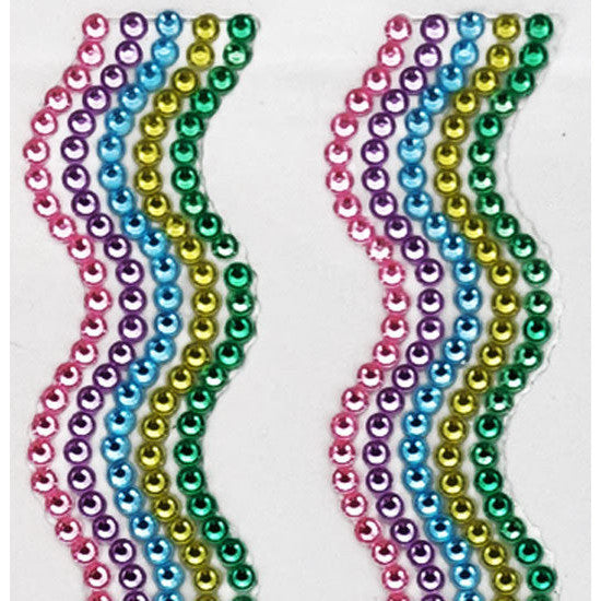 Rhinestone Strips 19mm x 30cm Waves 2pk - Pastels