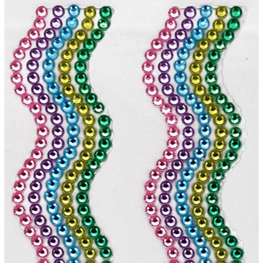 Rhinestone Strips 19mm x 30cm Waves 2pk - Pastels