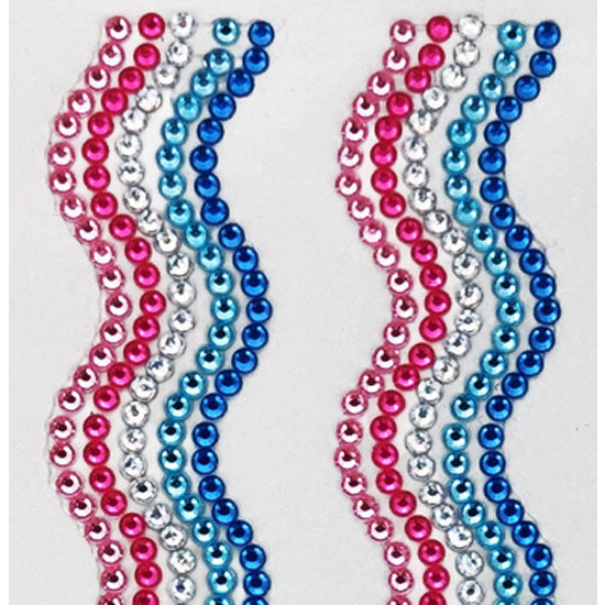 Rhinestone Strips 19mm x 30cm Waves 2pk - Soft Princess