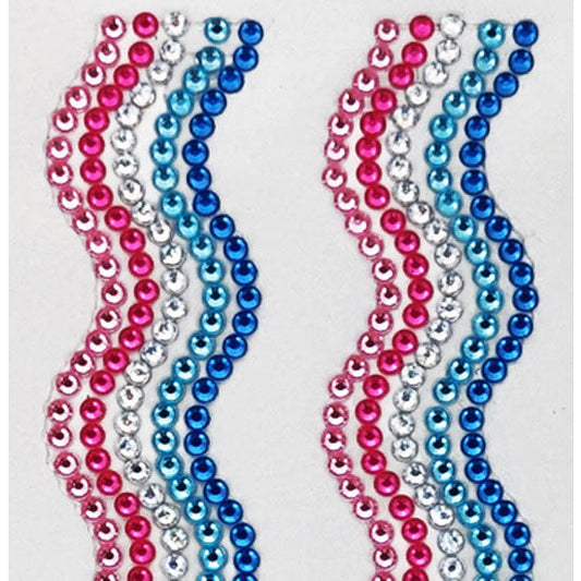 Rhinestone Strips 19mm x 30cm Waves 2pk - Soft Princess
