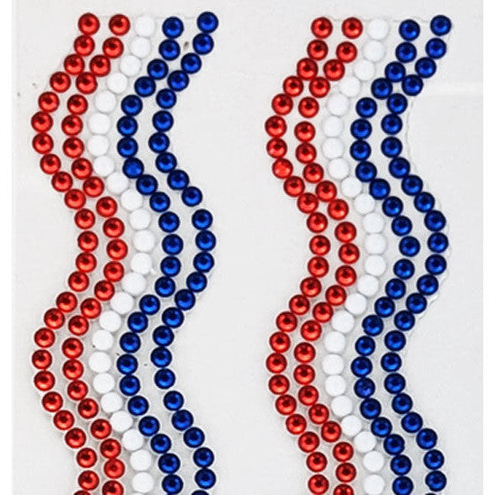 Rhinestone Strips 19mm x 30cm Waves 2pk - Aussie Flag