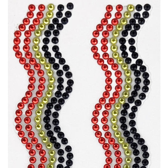 Rhinestone Strips 19mm x 30cm Waves 2pk - Indigenous Mix
