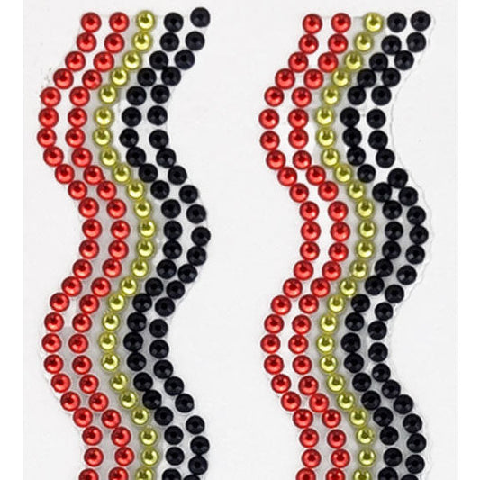 Rhinestone Strips 19mm x 30cm Waves 2pk - Indigenous Mix