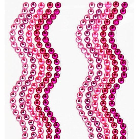 Rhinestone Strips 19mm x 30cm Waves 2pk - Pinks