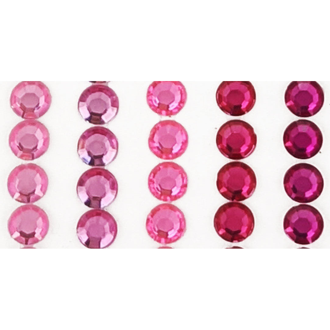 Rhinestone Borders 8mm x 30cm 5 Strips - Pinks