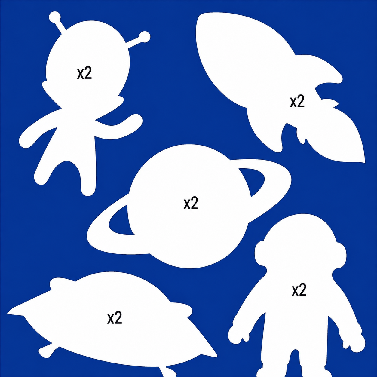 Space card shapes 10 pack for astronomy crafts, planet themed cards, science activities and school STEM projects